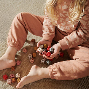 Набор строительных блоков LIEWOOD, 50 шт, мульти микс с пудрово-малиновым